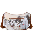 Borsa Donna Hobo Bag a Tracolla Y NOT YES-628 Stampa Fall In Alberobello