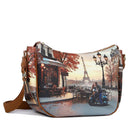 Borsa Donna Hobo Bag a Tracolla Y NOT YES-628 Stampa Kisses From Paris