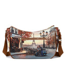 Borsa Donna Hobo Bag a Tracolla Y NOT YES-628 Stampa Kisses From Paris