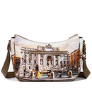 Borsa Donna Hobo Bag a Tracolla Y NOT YES-628 Stampa Lost in Rome