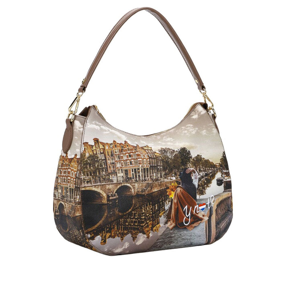 Borsa Donna Hobo Bag Y NOT YES-629 stampa Autumn in Holland