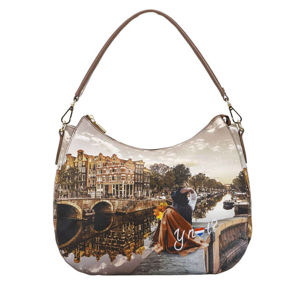 Borsa Donna Hobo Bag Y NOT YES-629 stampa Autumn in Holland