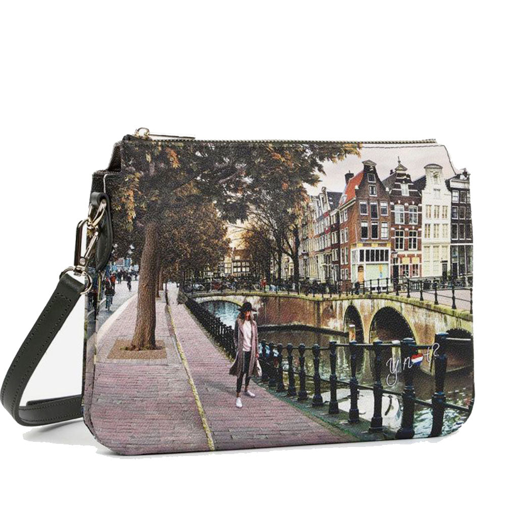 Borsa Donna a Tracolla Y NOT YES-630 Stampa Amsterdam Bridge