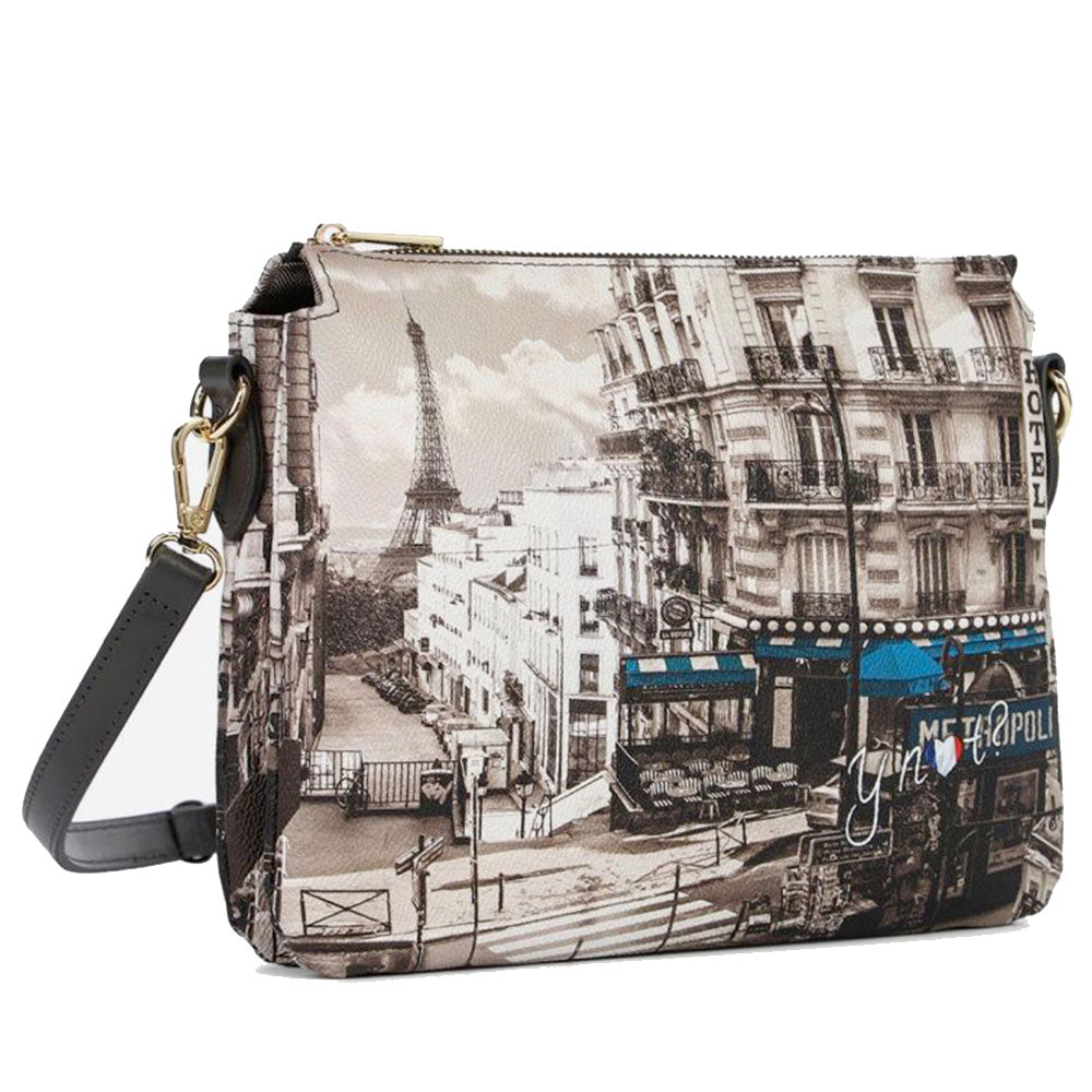Borsa Donna a Tracolla Y NOT YES-630 Stampa Petrol Paris