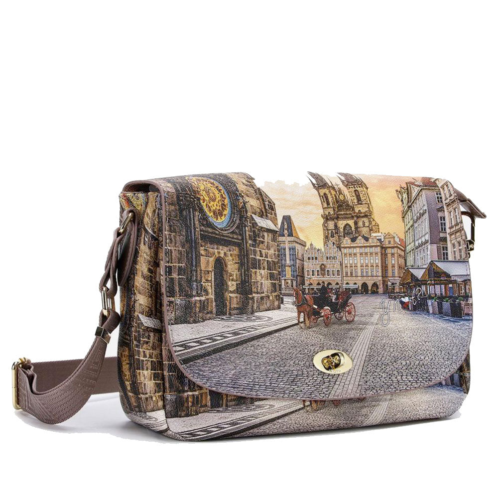 Borsa Donna a Tracolla Y NOT YES-631 Stampa Astro Clock