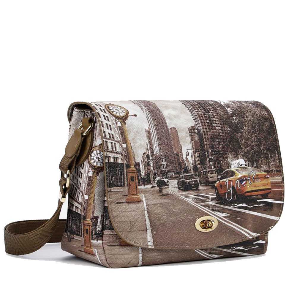 Borsa Donna a Tracolla Y NOT YES-631 Stampa Golden Time