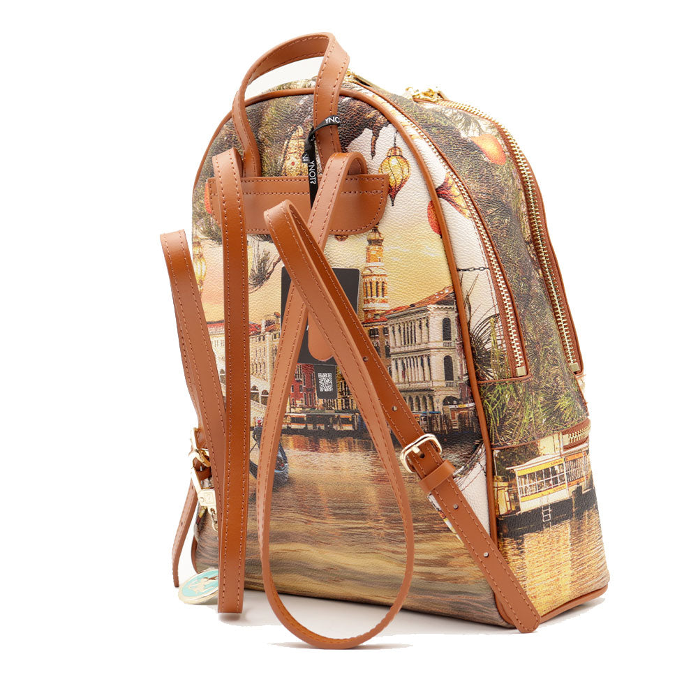 Zaino Donna Y NOT con Due Scomparti YES-648 Stampa Christmas Venice
