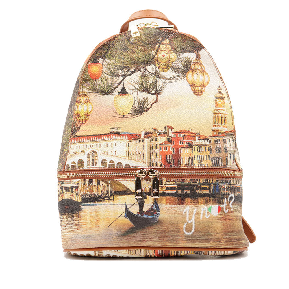Zaino Donna Y NOT con Due Scomparti YES-648 Stampa Christmas Venice