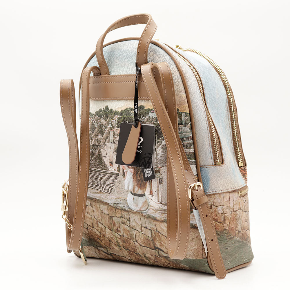 Zaino Donna Y NOT con Due Scomparti YES-648 Stampa Romantic Trulli