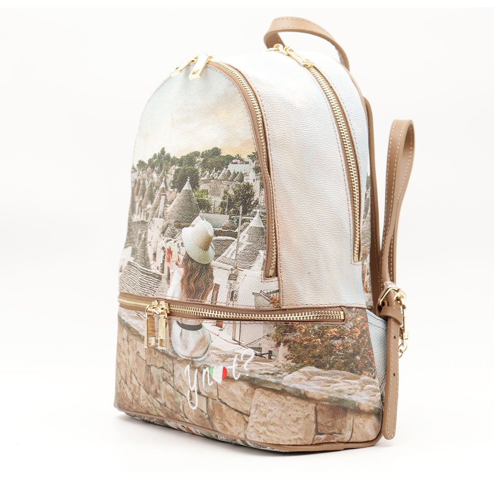 Zaino Donna Y NOT con Due Scomparti YES-648 Stampa Romantic Trulli
