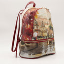 Zaino Donna Y NOT con Due Scomparti YES-648 Stampa Rome Raining