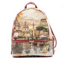 Zaino Donna Y NOT con Due Scomparti YES-648 Stampa Rome Raining