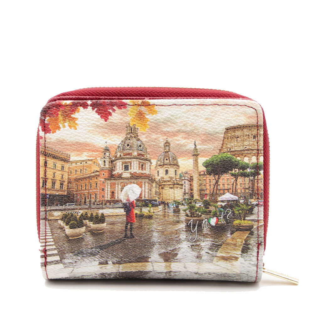 Portafoglio Donna Piccolo Y NOT YES-655 Stampa Rome Raining