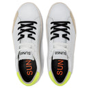 Sun68 Herrenschuhe Street Leder Sneakers Farbe Weiß - Fluo Gelb
