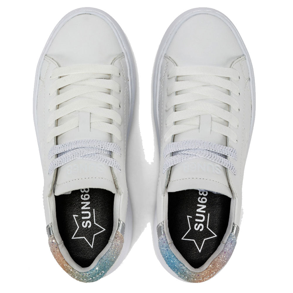 Scarpe Donna Sun68 Sneakers Grace Leather Colore Bianco - Argento - Z34226