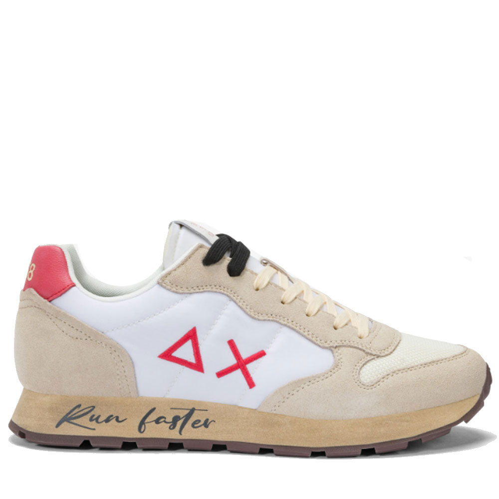 Scarpe Uomo Sun68 Sneakers Tom Vintage Colore Bianco Panna - Rosso - Z35105