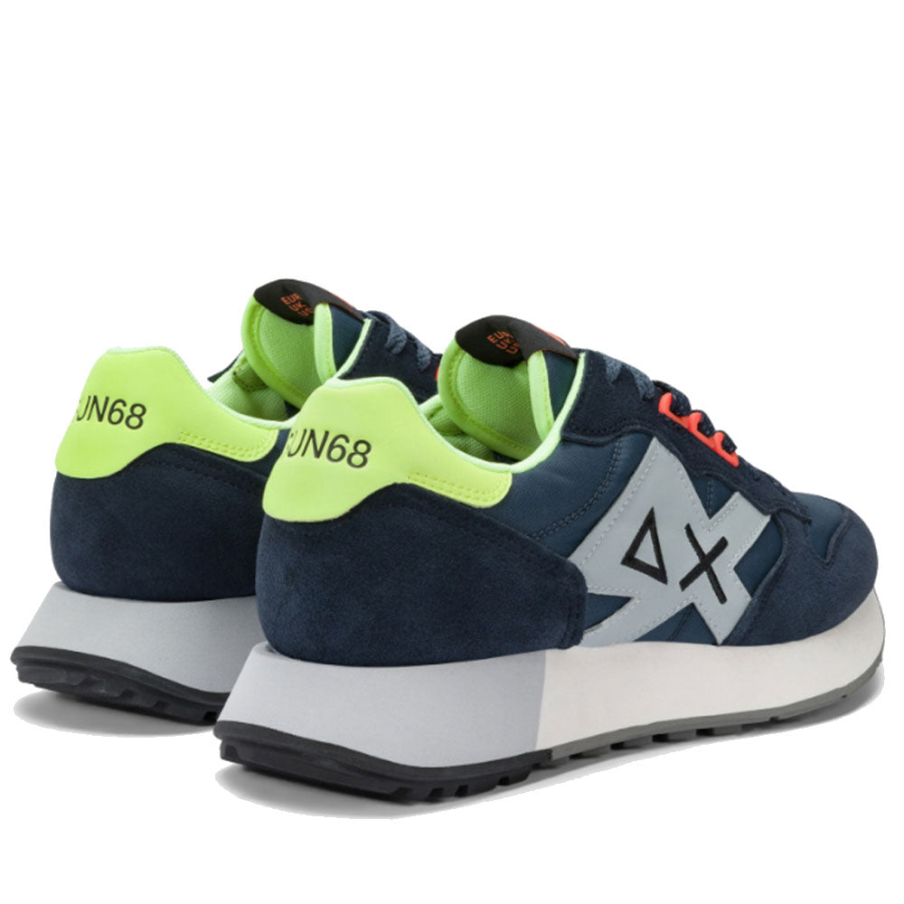 Scarpe Uomo Sun68 Sneakers Jaki 2.0 Fluo Navy Blue