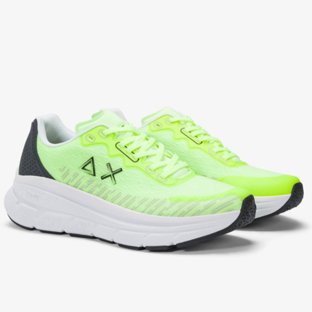 Scarpe Uomo Sun68 Sneakers Jupiter Air Mesh Colore Giallo Fluo