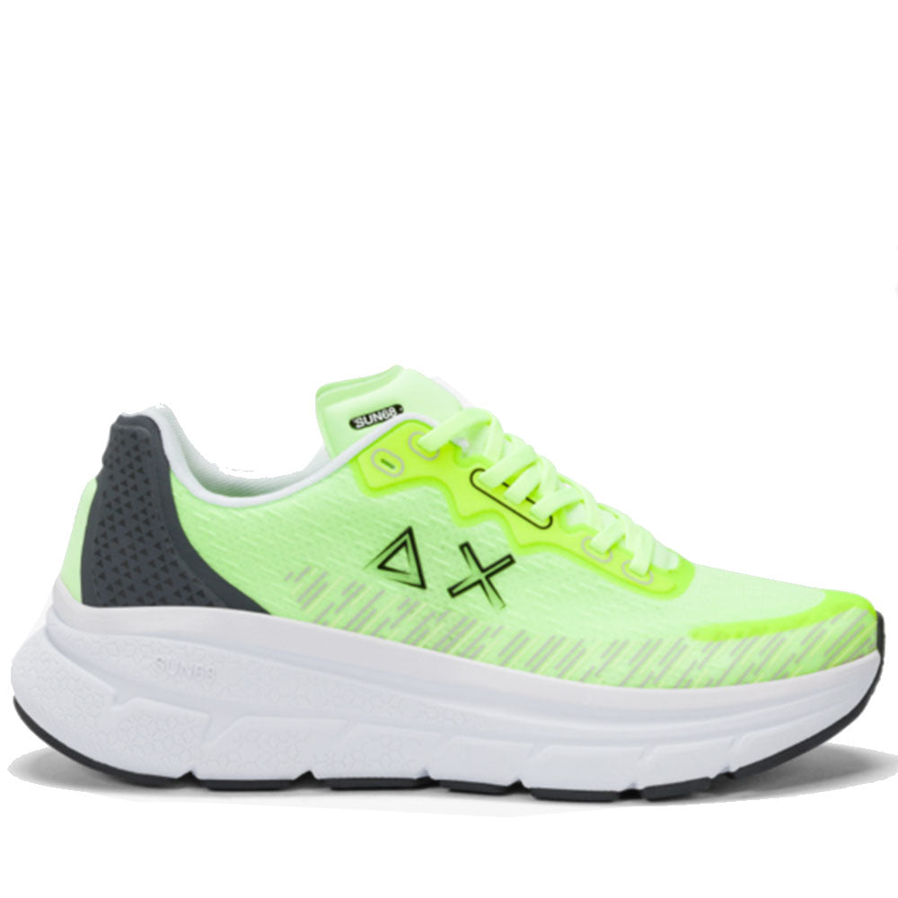 Scarpe Uomo Sun68 Sneakers Jupiter Air Mesh Colore Giallo Fluo