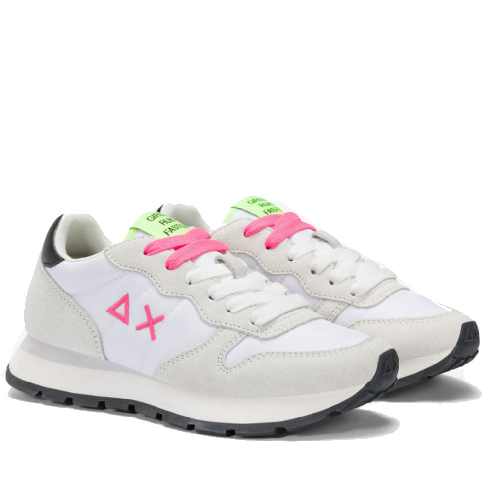 Scarpe Donna Sun68 Sneakers Ally Solid Nylon Colore Bianco - Fuxia - Z35201