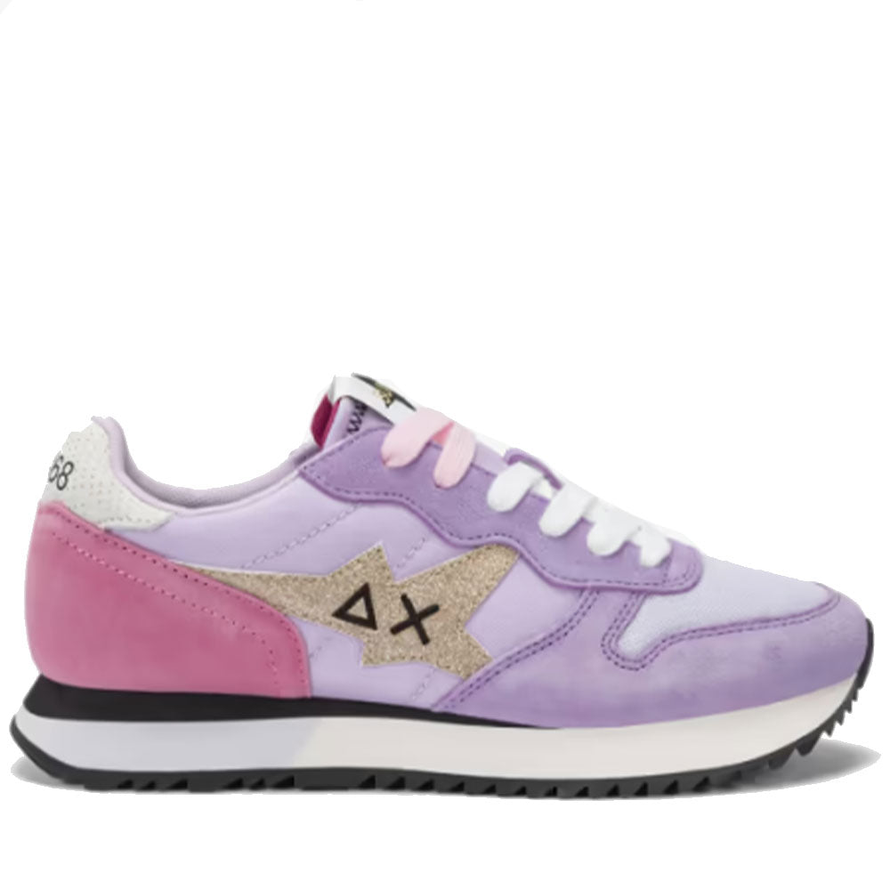 Scarpe Donna Sun68 Sneakers Stargirl Glitter Logo Colore Lilla - Z35212