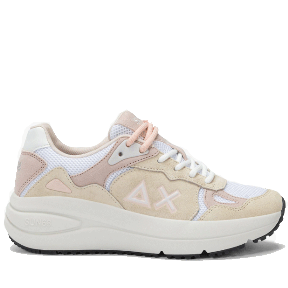 Scarpe Donna Sun68 Sneakers Venus Suede Bianco Panna - Z35219