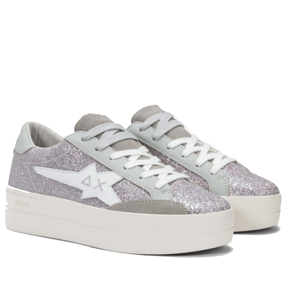 Scarpe Donna Sun68 Sneakers Big Katy Glitter Argento - Z35223