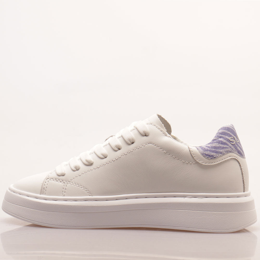 Scarpe Donna Sun68 Sneakers Grace Leather Colore Bianco - Lilla - Z35226