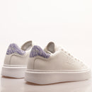 Scarpe Donna Sun68 Sneakers Grace Leather Colore Bianco - Lilla - Z35226