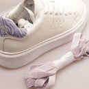 Scarpe Donna Sun68 Sneakers Grace Leather Colore Bianco - Lilla - Z35226