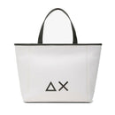 SUN68 Jacqueline Linie 
Shopping Bag aus weißem Scuba