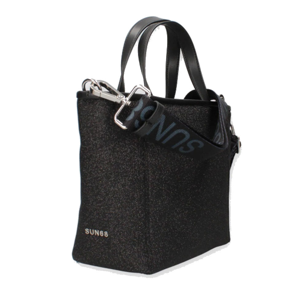 Shopping Bag XS SUN68 linea Jacqueline Glitter Colore Nero- Z35266