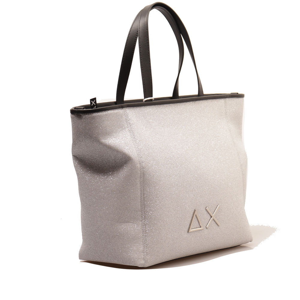 Shopping Bag Media SUN68 linea Jacqueline Glitter colore Argento - Z35267