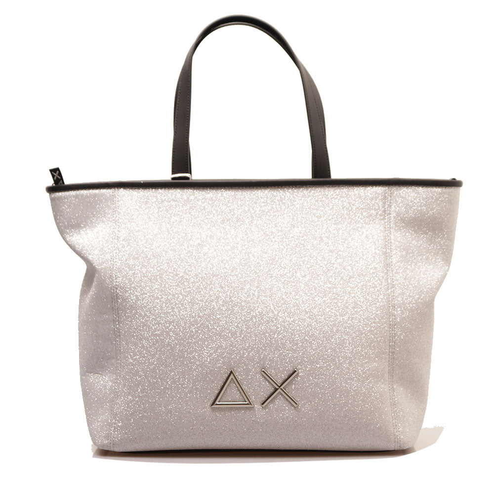 Shopping Bag Media SUN68 linea Jacqueline Glitter colore Argento - Z35267