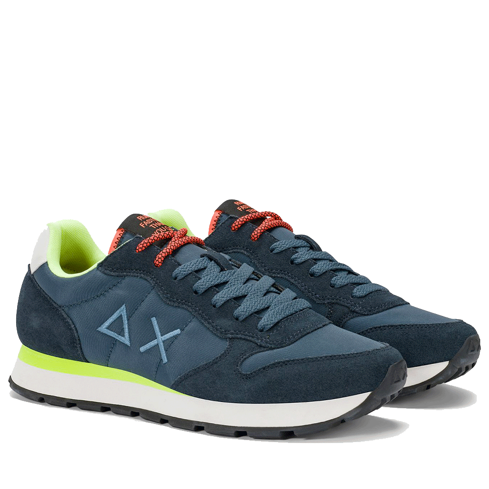Scarpe Uomo Sun68 Sneakers Tom Fluo Navy Blue - Z36102