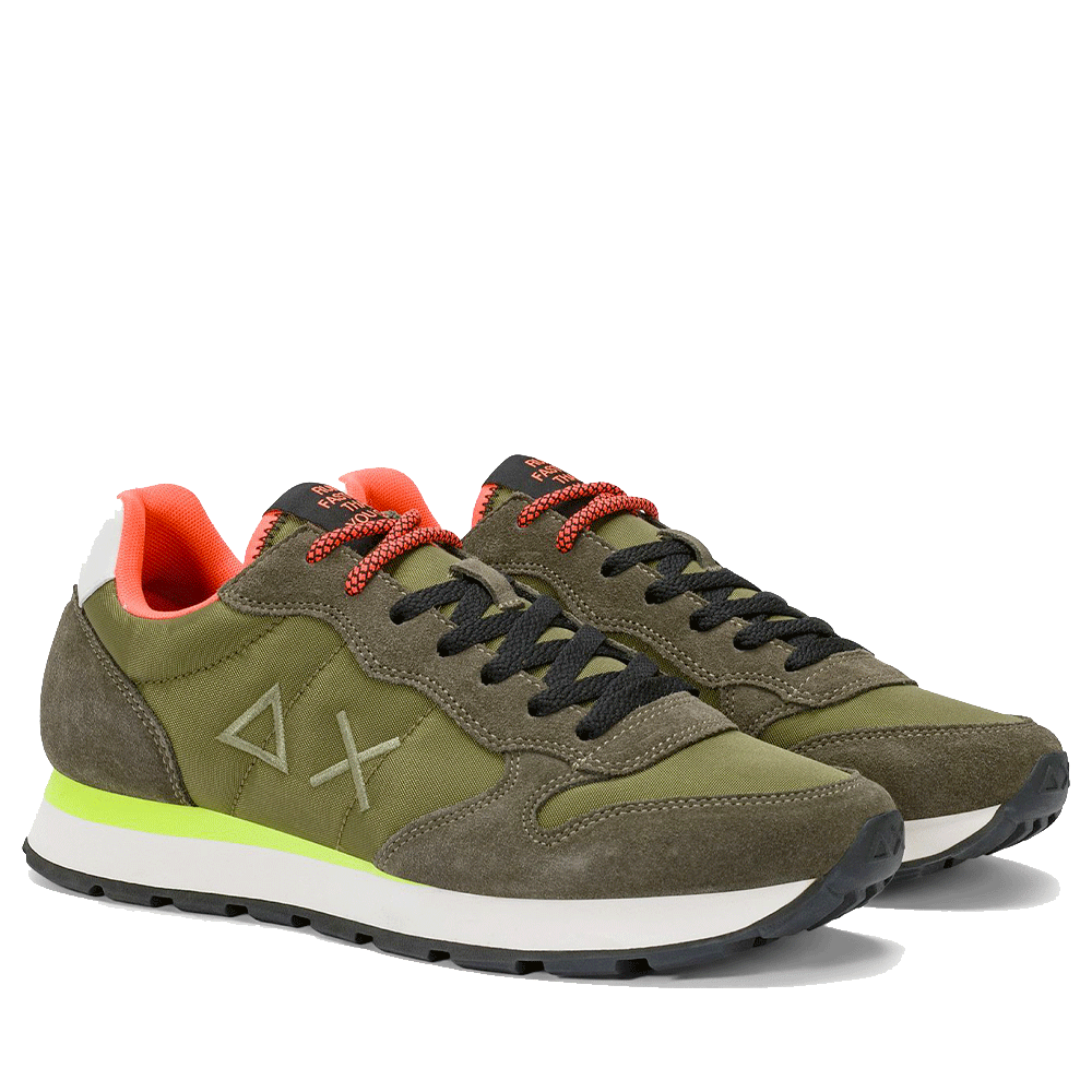 Scarpe Uomo Sun68 Sneakers Tom Fluo Militare - Z36102
