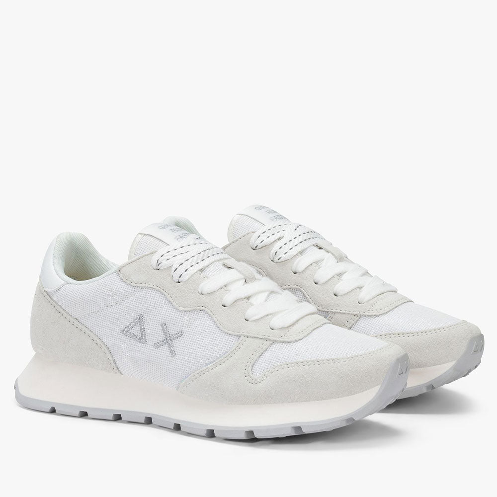 Scarpe Donna Sun68 Sneakers Ally Glitter Textile Colore Bianco - Z36203