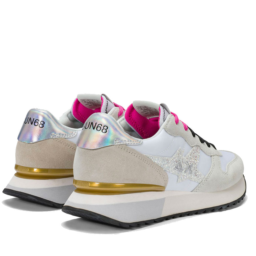 Scarpe Donna Sun68 Sneakers Stargirl Glitter Logo Colore Bianco - Z36214