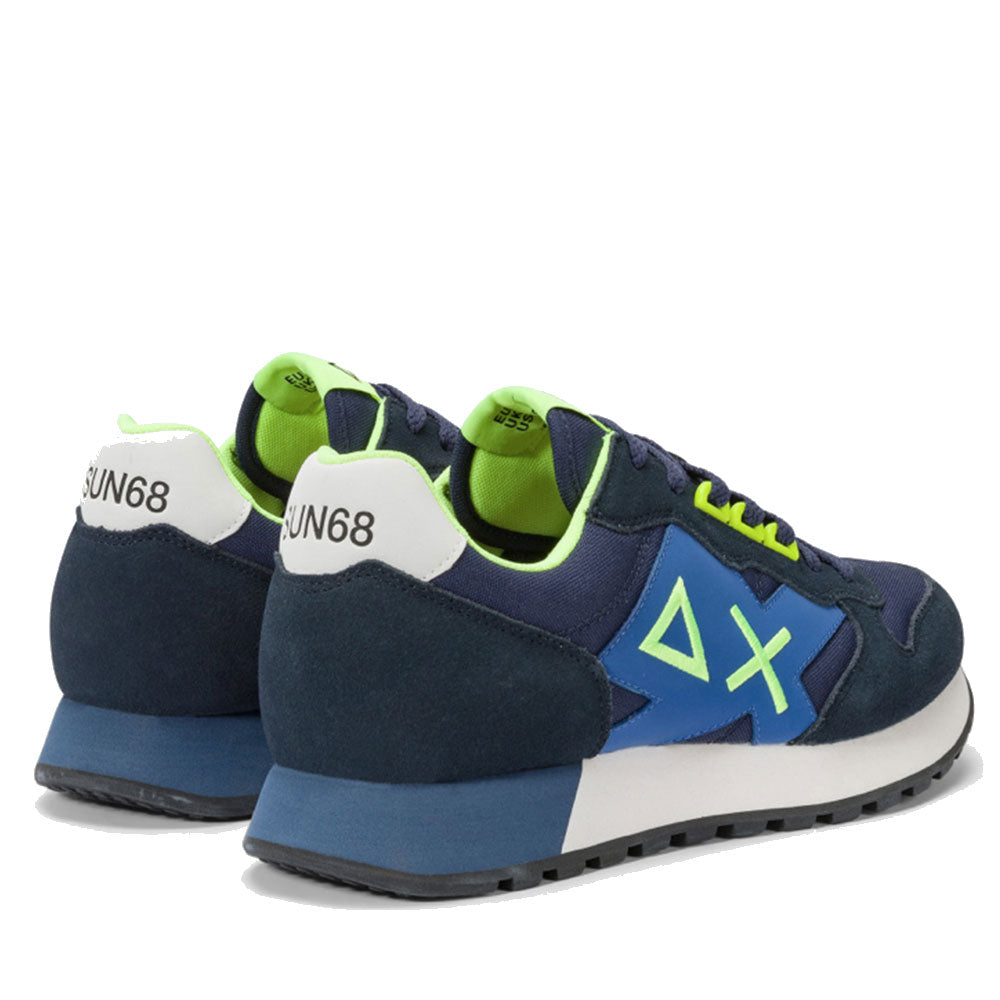 Scarpe Uomo Sun68 Sneakers Jaki Fluo Navy Blue - Z44115