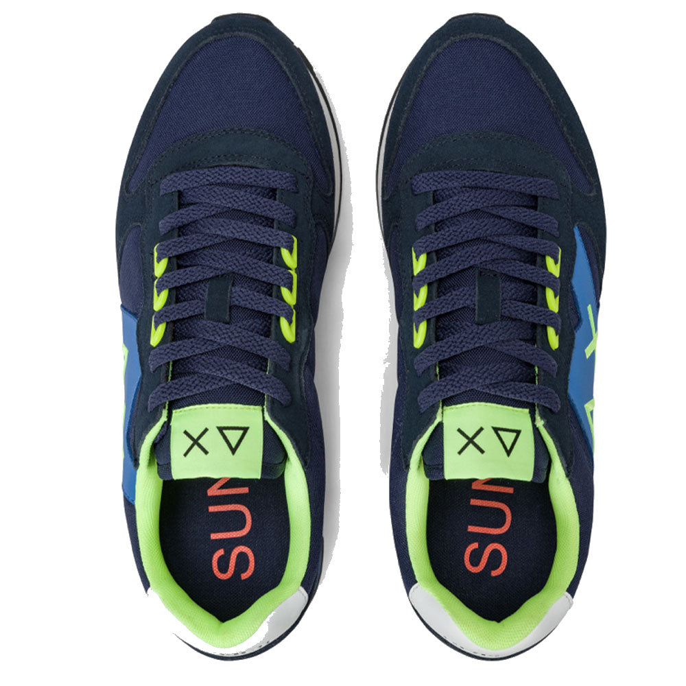 Scarpe Uomo Sun68 Sneakers Jaki Fluo Navy Blue - Z44115