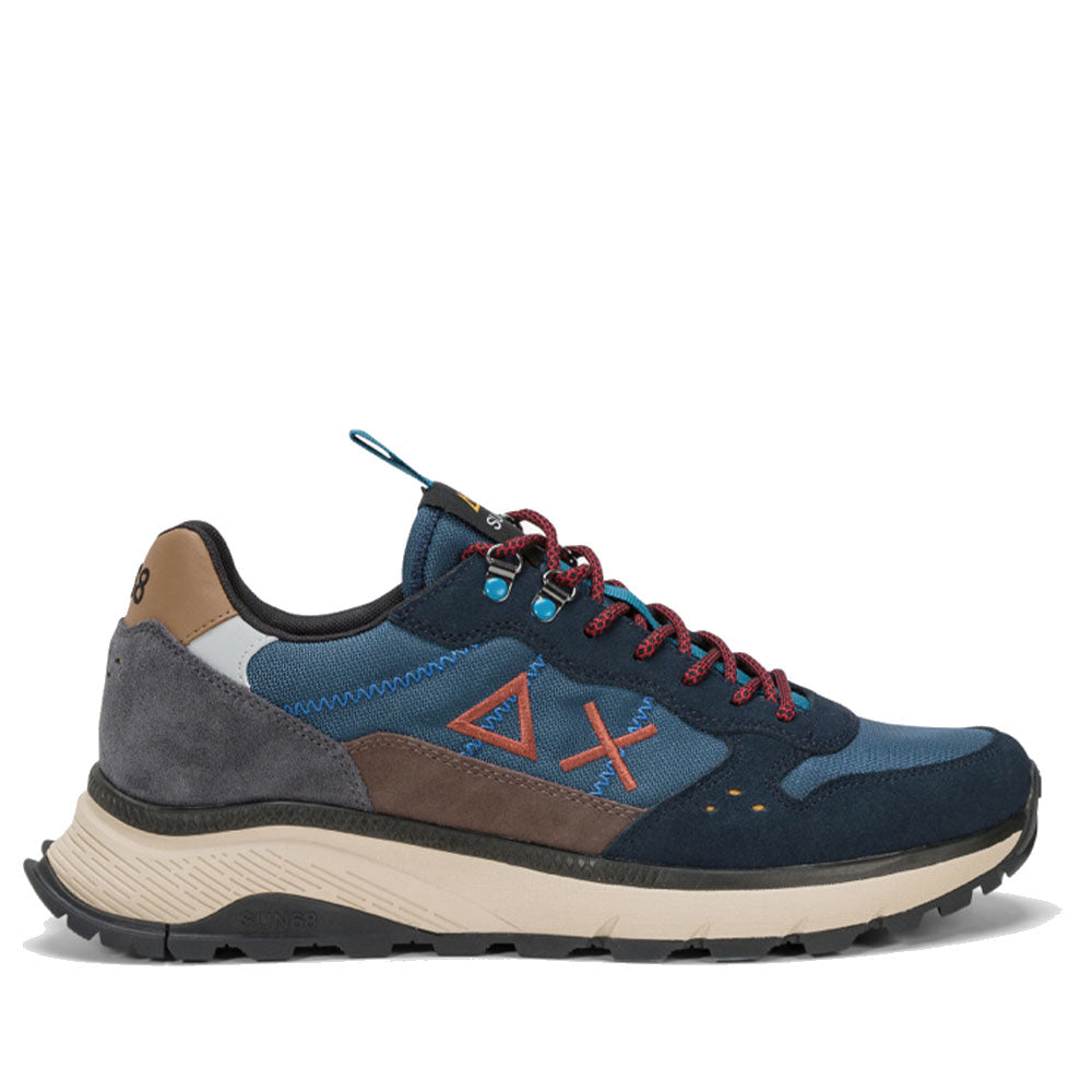 Scarpe Uomo Sun68 Sneakers Fire and Camping Colore Navy Blue - Z44128