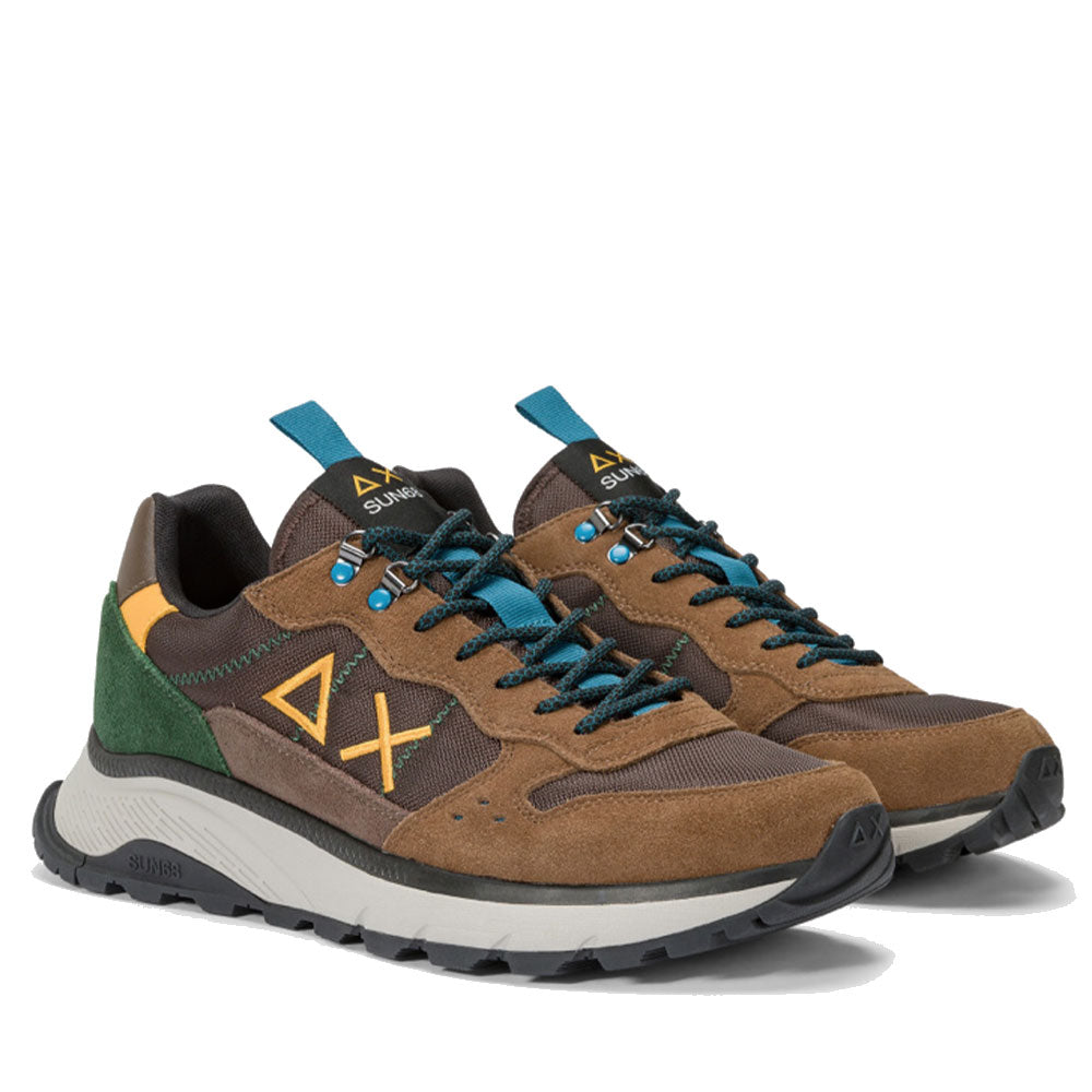 Scarpe Uomo Sun68 Sneakers Fire and Camping Colore Marrone - Z44128