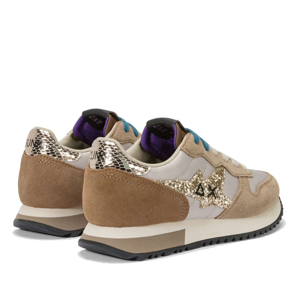 Scarpe Donna Sun68 Sneakers Stargirl Glitter Logo Colore Beige - Z44210