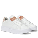 Scarpe Donna Sun68 Sneakers Grace Leather Colore Bianco - Rosa - Z44225