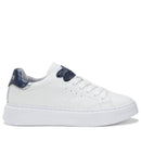 Scarpe Donna Sun68 Sneakers Grace Leather Colore Bianco - Navy Blue - Z44225