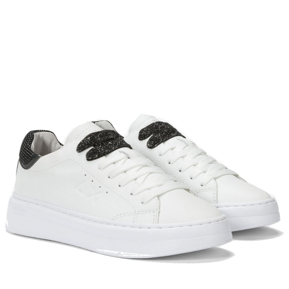 Scarpe Donna Sun68 Sneakers Grace Leather Colore Bianco - Nero - Z44225