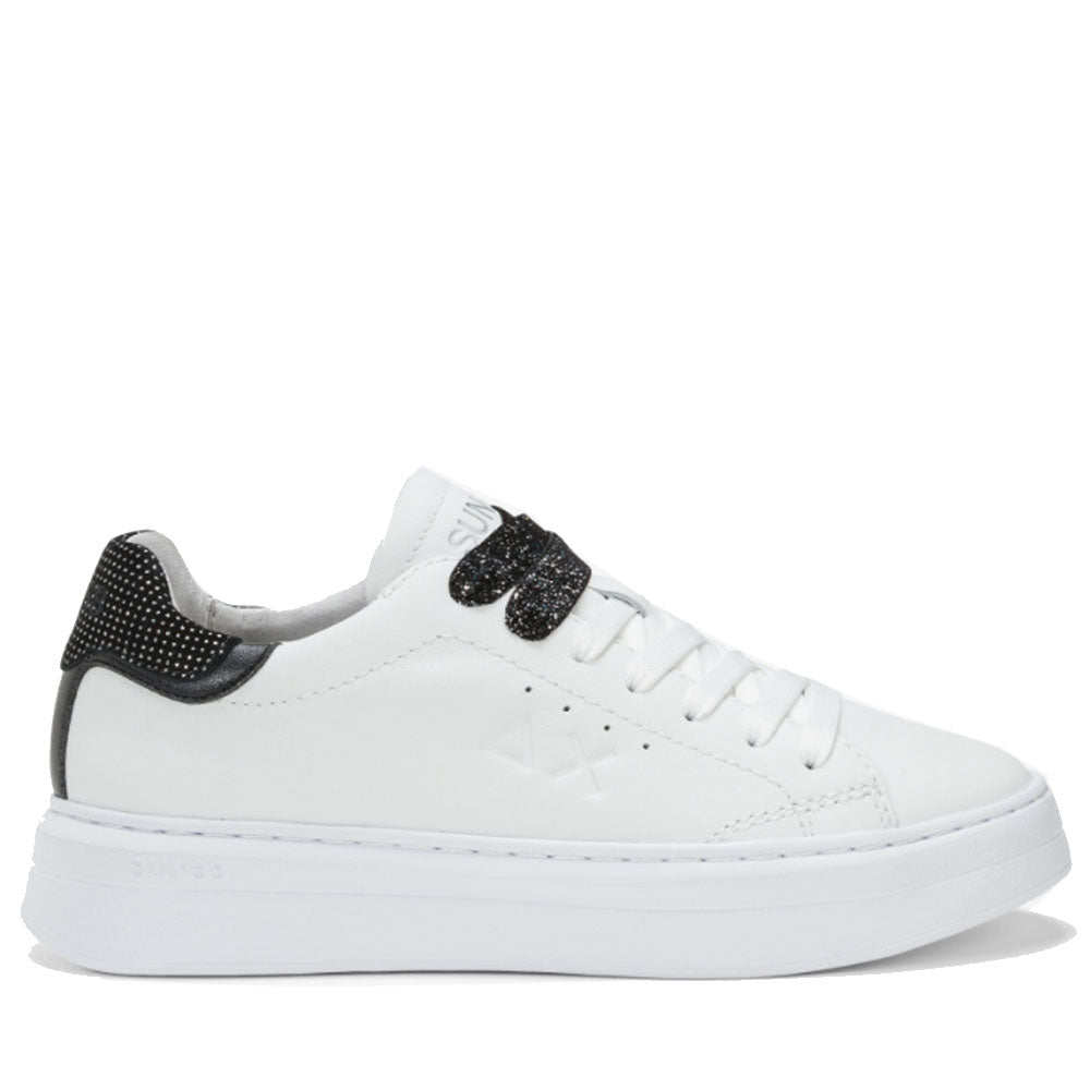 Scarpe Donna Sun68 Sneakers Grace Leather Colore Bianco - Nero - Z44225