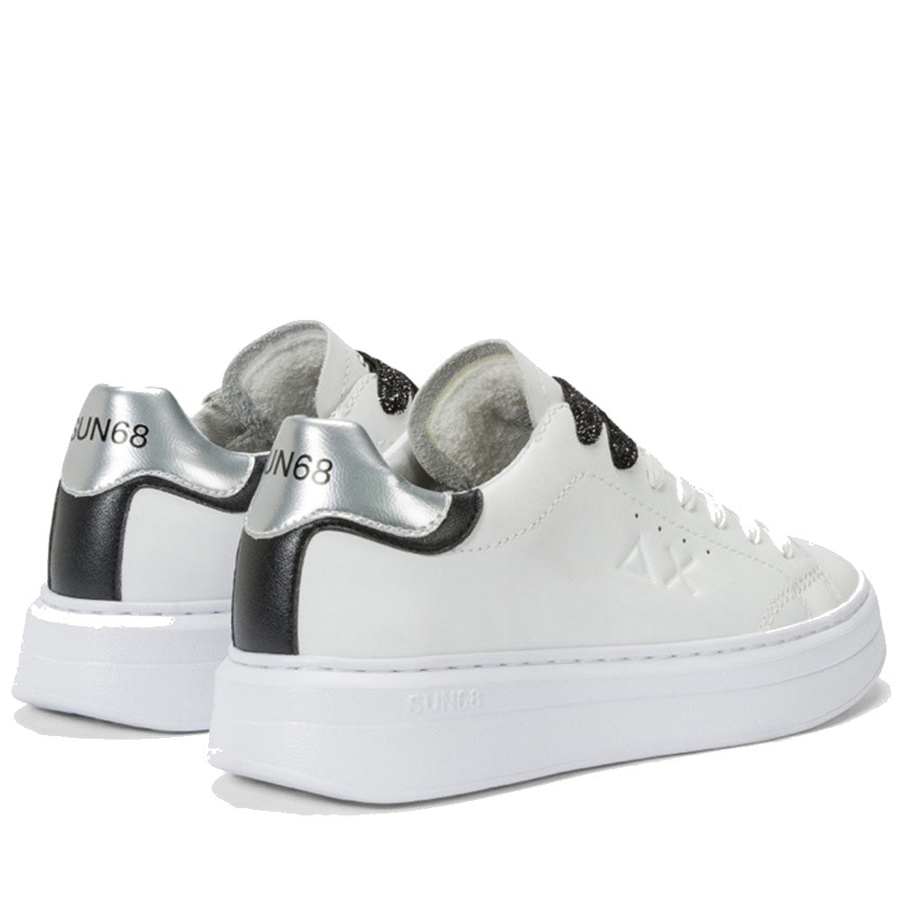 Scarpe Donna Sun68 Sneakers Grace Leather Colore Bianco - Argento - Z44225