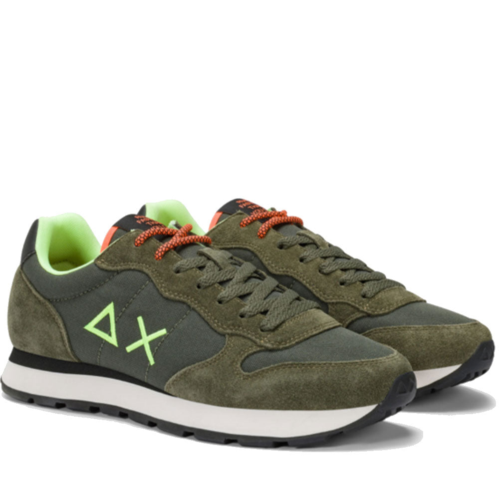 Scarpe Uomo Sun68 Sneakers Tom Fluo Militare Scuro - Z45102
