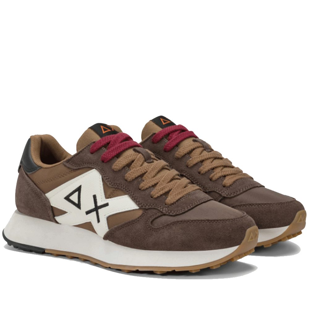 Scarpe Uomo Sun68 Sneakers Jaki Bicolor Marrone - Z45114